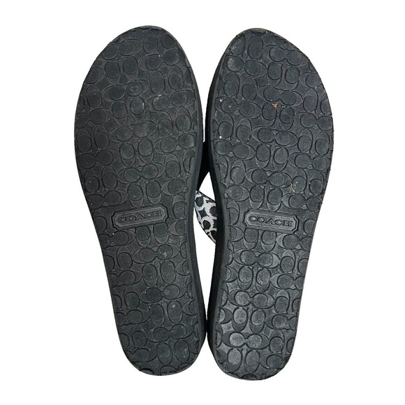 Coach Jessalyn Flat Flip-Flop Thong Sandal Size 7.5B Black Signature C Print - Picture 8 of 11